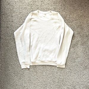 Alo yoga white cream fleece sweatshirt